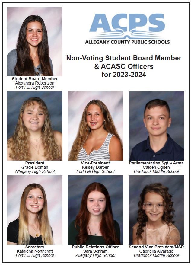  Non-Voting Student Board Member and ACASC Officers for 2023-2024